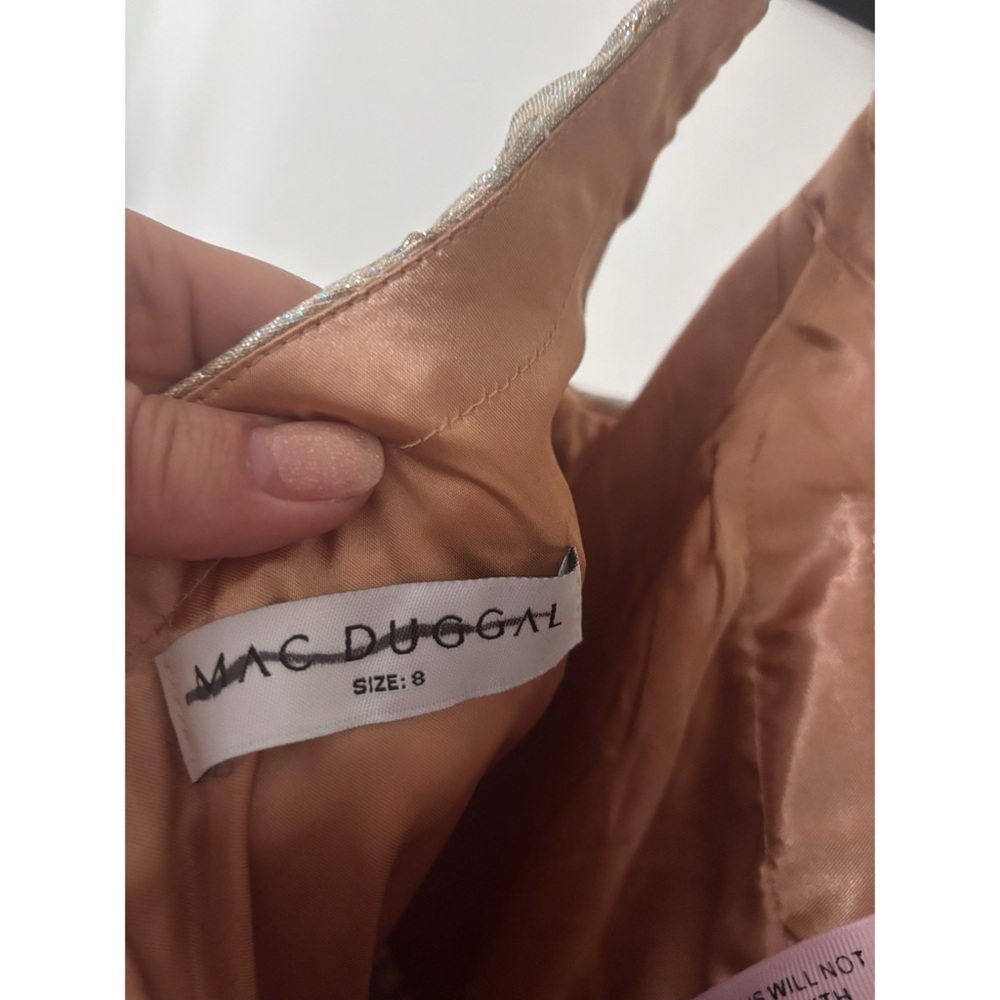 Mac Duggal Tea-Length Wedding-Guest Dress: size 8 - Picture 3 of 5